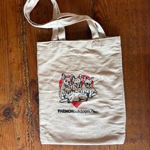French Bulldog Tote in Tan